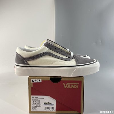 Vans Old Skool 灰白 簡約 帆布 低幫 滑板鞋 VNOA3WKT4OP 35-44 情侶鞋