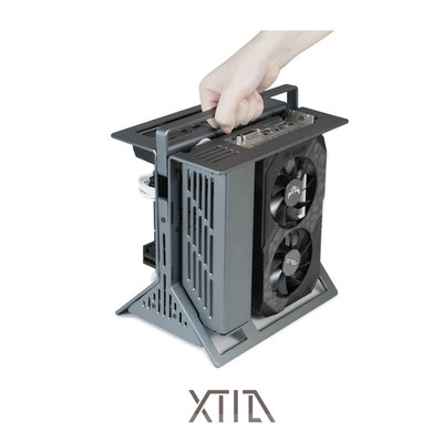 機殼XPROTO-Mini XTIA ITX開放式1U獨顯全鋁豎垂直便攜提手小機箱