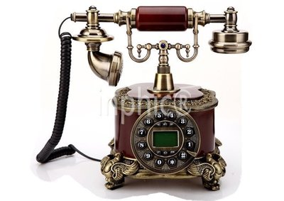 INPHIC-歐式復古電話機座機電話機 家用仿實木復古電話固定電話