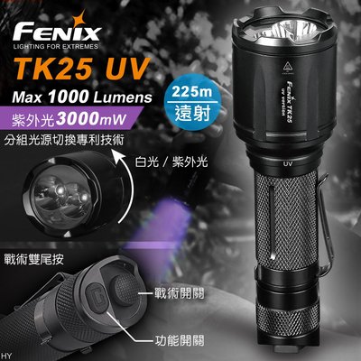 【IUHT】FENIX TK25 UV雙色光執法戰術手電筒