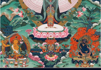 西藏美術觀音菩薩唐卡佛像千手觀音圖非手繪未裝裱裝飾畫芯臨摹欣賞微噴制