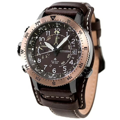 預購 CITIZEN BN4055-35W 星辰錶 46mm 鈦金屬 登山錶 光動能 玫瑰金 黑面盤 咖啡皮帶 男錶女錶