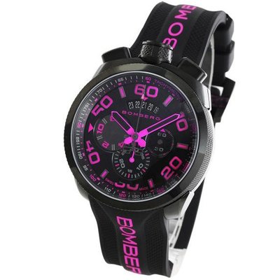 BOMBERG 炸彈錶 手錶 45mm 瑞士製 BOLT-68 紫色霓虹 懷錶 運動橡膠錶帶 男錶女錶