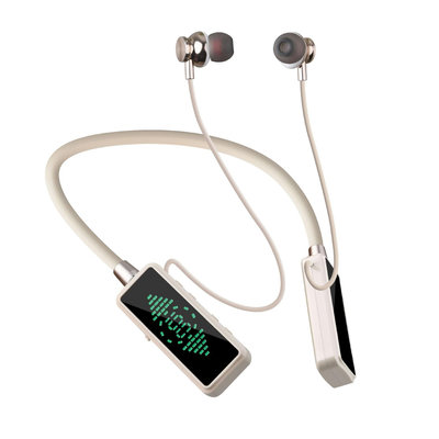 插卡藍牙耳機入耳式降噪智能數顯掛脖耳機耳返戶外大電量新款無線
