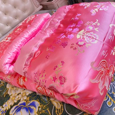 全新杭州絲綢軟緞被面手工新疆長絨棉被可鋪可蓋結婚陪~熱賣中家用 便攜 日系