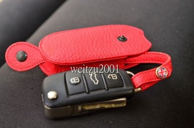 Audi 奧迪 智慧型鑰匙 晶片感應鑰匙 熱情紅 皮套 鑰匙包 保護套 適用 Q3 Q5 Q7 TT S4 S5 S6