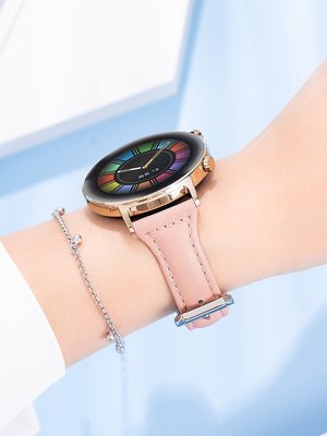 錶帶 手錶配件vivo watch表帶 vivo智能運動手表表帶vivo watch真皮表鏈42/46mm女款個性時尚小