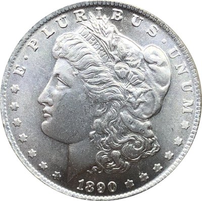 外國錢幣美國摩爾根美元1890 CC 年仿古銀幣白銅鍍銀原光古錢幣A2736