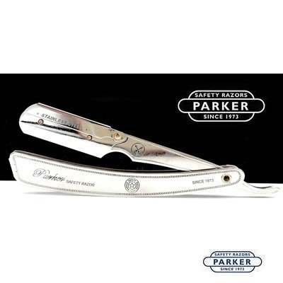 美國Parker SRX(整隻全鋼)不鏽鋼開夾式油頭剃鬚刀(贈5刀片)/刮鬍刀/男士油頭店設計師專用款