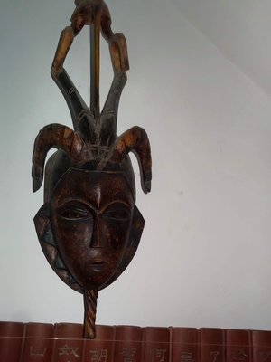 [御寶閣] 古董 文物 藝品 字畫 化石~非洲 少數民族 木雕面具 老件 非洲面具 老面具 大型面具