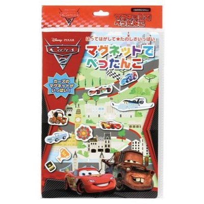花見雜貨~日本進口 全新 正版 迪士尼 閃電麥坤 cars 磁鐵書 玩具
