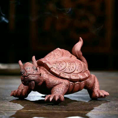 椒房 宜興紫砂茶寵雕塑擺件茶具陶瓷精品龍龜dl