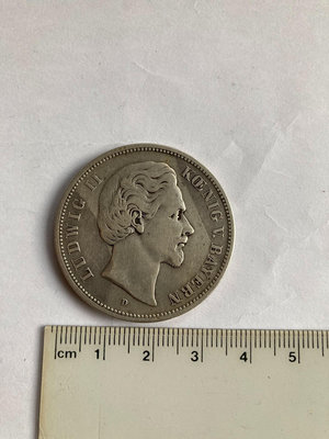 德國1875年路德維希5馬克銀幣（好品）9448