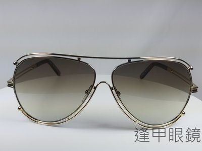 『逢甲眼鏡』Chloé太陽眼鏡 全新正品 橢圓框 金屬細框 漸層棕 飛官款【CE121S 743】