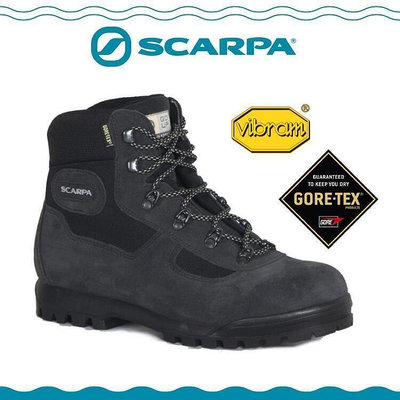 【SCARPA 義大利 GORE-TEX登山鞋《鐵灰》】60023E防水透氣高筒黃金底建行鞋