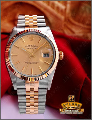 大銘腕錶 二手極新品 勞力士 ROLEX 蠔式 16013 金面條丁 36MM RX312667