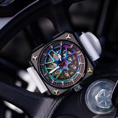 ︎24期分期【高雄時光鐘錶公司】ROMAGO 雷米格 RM105-SP 幻彩色 極速鏤空自動腕錶