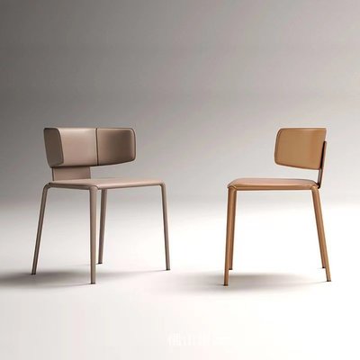 意式高端設計師餐椅輕奢家用簡約現代極簡小戶型咖啡廳餐廳凳椅子-特價
