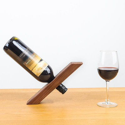 家用紅酒架擺件創意實木個性展示架葡萄酒架代簡約木質收納酒瓶 自行安裝