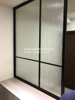 shintsai玻璃工程 鋁框玻璃門 鐵框拉門  玻璃拉門 組合鏡 噴圖 加工 客製化圖案 彩繪玻璃 鋁框玻璃
