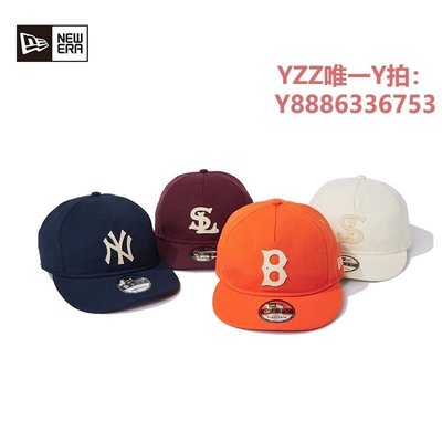 帽子New Era紐亦華早秋新品MLB庫珀斯頓復古刺繡微彎NY棒球帽子-雙喜生活館
