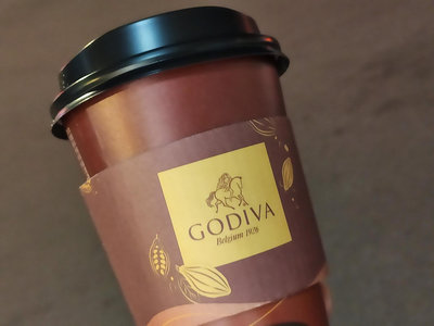 godiva 迦納熱巧克力粉包 附折價券杯套 造型磁鐵 杯子