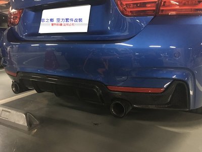 車之鄉 BMW F32 F36 M-Performance碳纖維後下巴 , 雙邊單出 , 另有單邊雙出