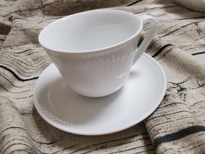 丹麥皇家哥本哈根《白瓷平邊系列》咖啡杯組