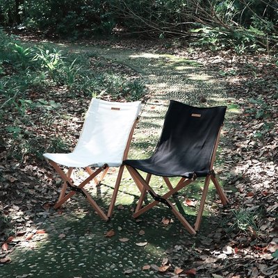 現貨Fantasy Garden夢花園實木折疊椅子便攜戶外休閑露營帆布靠背凳子簡約