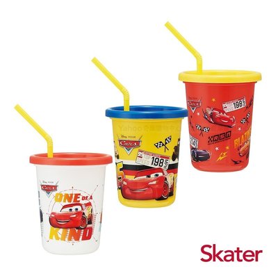 ☘ 板橋統一婦幼百貨 ☘ Skater日本製3入水杯(320ml) 閃電麥昆 附吸管