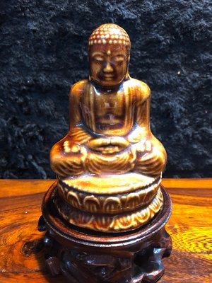 『華山堂』早期老件收藏 手工瓷器  釋迦牟尼佛 彰化八卦山 蓮花座 大佛 神像佛像