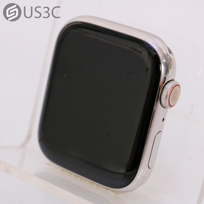 【US3C-高雄店】【一元起標】公司貨 Apple Watch 8 45mm LTE版 不鏽鋼錶殼 銀色 車禍偵測 噪音監測 蘋果手錶