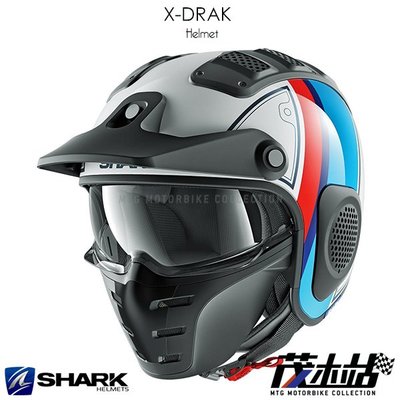 ❖茂木站 MTG❖ SHARK X-DRAK 3/4罩 安全帽 內襯可拆 眼鏡溝 2019。Terrence 白藍紅