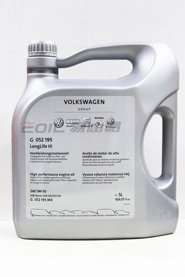【易油網】【缺貨】VW LONGLIFE III 5W30 5W-30 5L 福斯原廠指定機油 504 507 AUDI