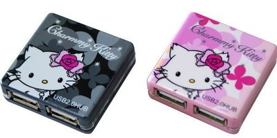 ☆YoYo 3C USB HUB☆Charmmy kitty USB 2.0 HUB 4PORT / USB2.0 高速集線器 (黑/粉紅) ~可自取