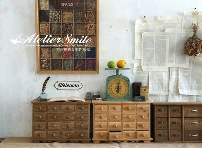 [ Atelier Smile ] 鄉村雜貨 復古作舊原木製 大16抽 抽屜櫃 收納櫃 分格櫃 展示櫃 (現+預)