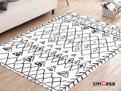 = cmCasa = [5029]現代簡約普普風格設計  黑白位元裝飾地毯 多尺寸新發行