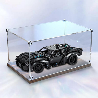 木質展示盒適用樂高 42127 蝙蝠俠戰車積木透明模型亞克力防塵盒