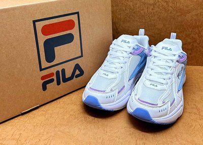 ☆Pair☆ FILA 老爹鞋 女版 5-J928W-113 休閒運動鞋 潮流百搭 輕量 麂皮 白藍紫
