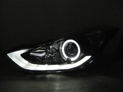 ~~ADT.車燈.車材~~ 現代 HYUNDAI ELANTRA 2011~2013 DRL 光導管燈眉魚眼大燈一組