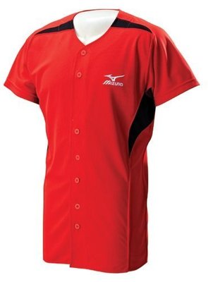 棒球世界 全新MIZUNO 美津濃  棒壘球練習衣 比賽服 紅x黑 《12TA6M1862》