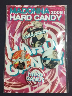 瑪丹娜 (Madonna)娜式糖 Hard Candy 限量精緻別針/胸章/徽章_4枚一組，全新未拆