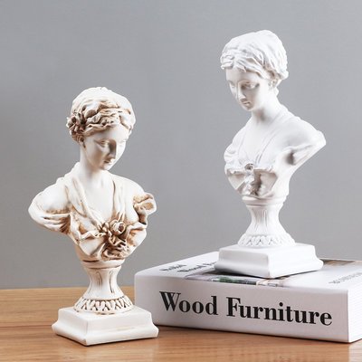 歐式小號少女維納斯頭像家居擺件創意客廳白色雕像樹脂工藝裝飾品