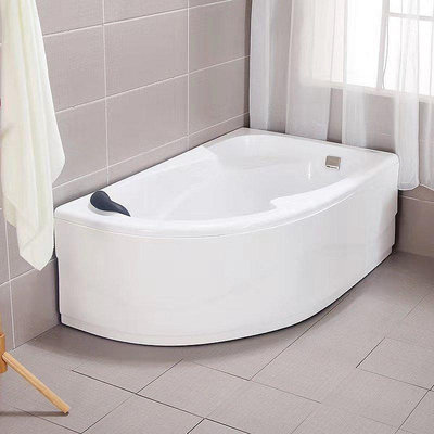 獨立式扇形亞克力大三角浴缸家用沖浪恒溫加熱小戶型成人浴缸