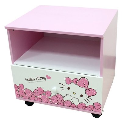 ♥小花花日本精品♥hello kitty凱蒂貓蝴蝶結粉色單抽矮櫃收納架收納櫃滾輪式收納架收納櫃