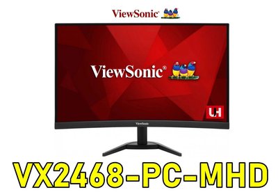 【UH 3C】優派 ViewSonic VX2468-PC-MHD 24型 曲面電競顯示器 VA螢幕 內建喇叭