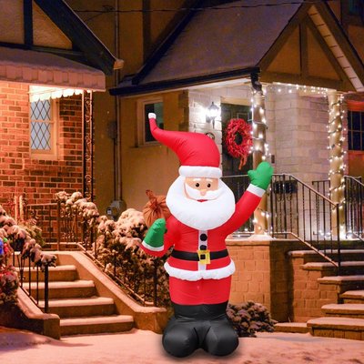 聖誕飾品1.8m充氣聖誕老人 背包老人歡迎拱門多規格插頭帶 LED燈新款禮品袋花園派對裝飾-麥德好服裝包包