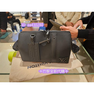 LV 路易威登 City Keepall旅行袋單肩包 男生枕頭包 斜挎包 黑色 M59255