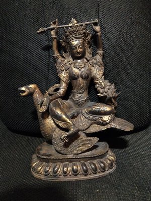 老銅雕◎漆金西藏度母  西藏觀音