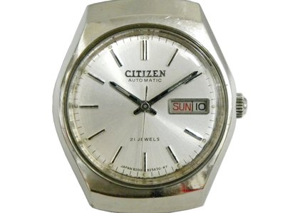 [專業模型] 機械錶 [CITIZEN 90110599] 星辰 圓形自動錶[21石][銀白色面+星+日期]中性/軍錶